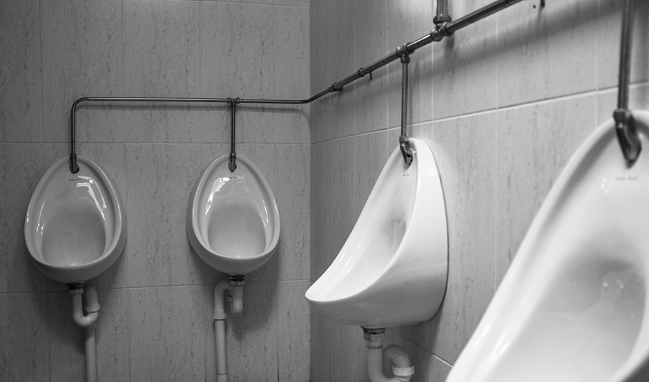 Researchers found that 57 percent of the tiny aerosol particles ejected by flushing a urinal leave the urinal.