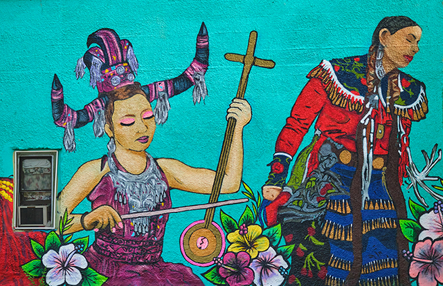 Indigenous Roots mural by City Mischief Murals.