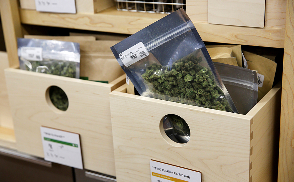 Marijuana for sale at Harborside, one of California's largest and oldest dispensaries.