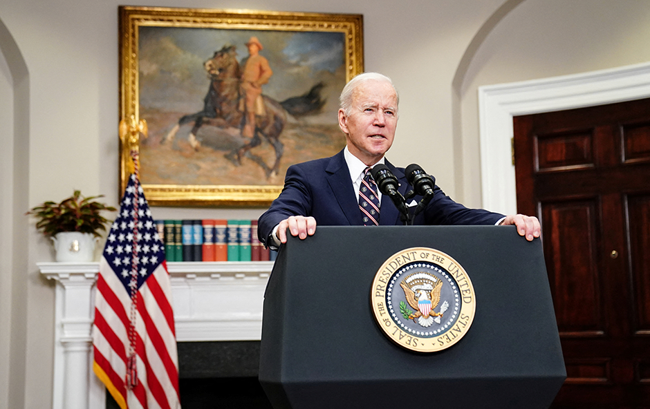 President Joe Biden speaking about the Special Forces operation in Northern Syria against ISIS leader Abu Ibrahim al-Hashemi al-Quraishi, from the Roosevelt Room of the White House.