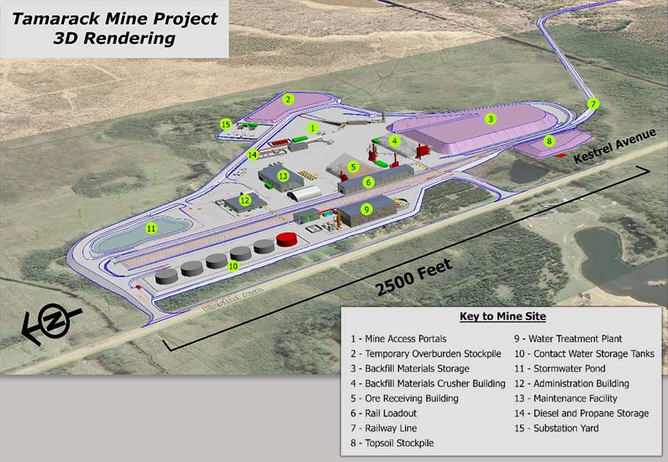Tamarack mine project 3D rendering