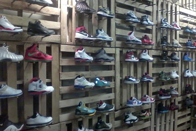 Floor-to-ceiling Air Jordans display 